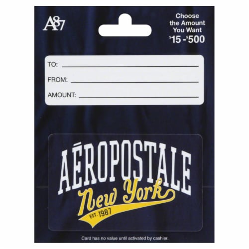 Aeropostale Variable Amount Gift Card Perspective: front