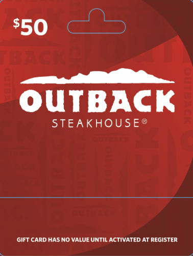 Outback $50 Gift Card Perspective: front