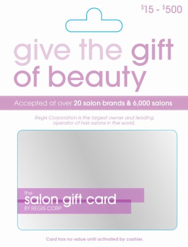 Regis Var $15-500 Gift Card Perspective: front