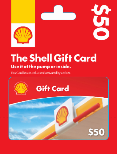 Shell $50 Gift Card Perspective: front