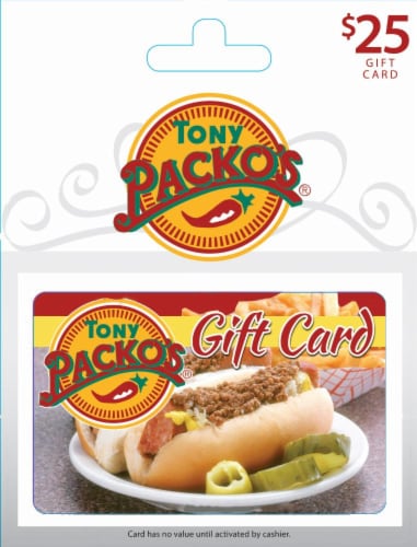 Tony Packo's $25 Gift Card Perspective: front