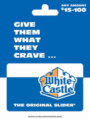 White Castle $15-$100 Gift Card Perspective: front