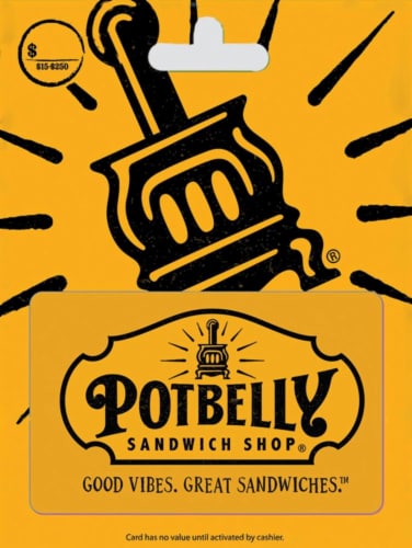 Potbelly Sandwich Shop Variable Load Gift Card Perspective: front
