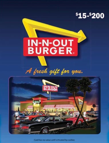 In N Out Burger Variable Amount Gift Card 1 ct Smith s Food and
