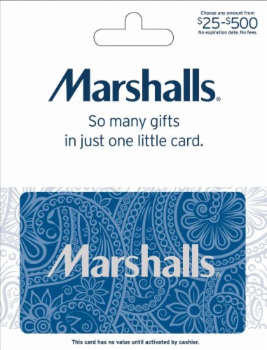 Marshalls Variable Amount Gift Card Perspective: front
