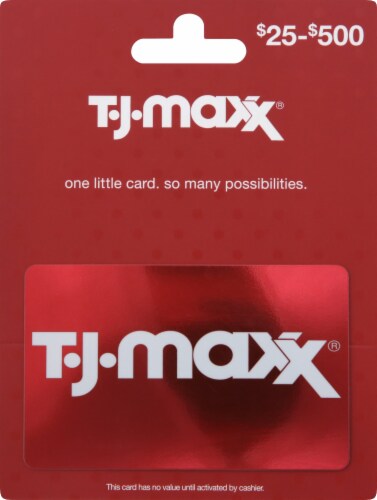 T.J.Maxx Variable Amount Gift Card Perspective: front
