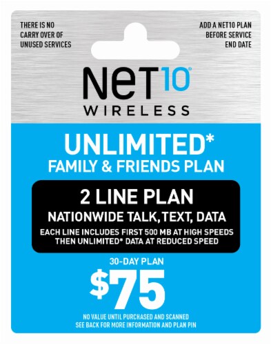 NET10 Wireless $75 2-Line Plan Perspective: front