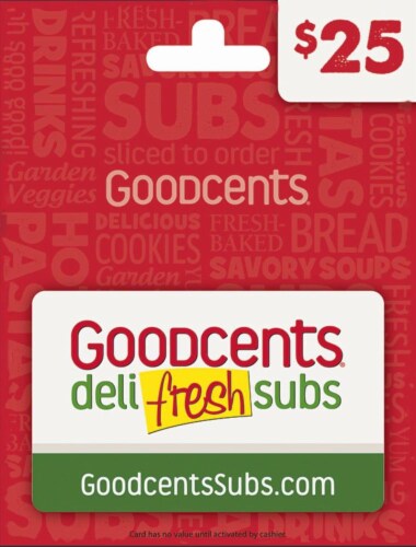 Goodcents $25 Gift Card Perspective: front