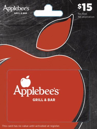 Applebee's $15 Gift Card Perspective: front