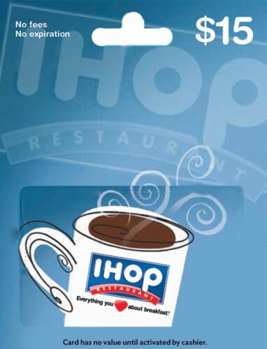 IHOP $15 Gift Card Perspective: front