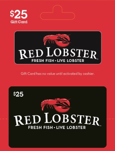 Red Lobster $25 Gift Card Perspective: front
