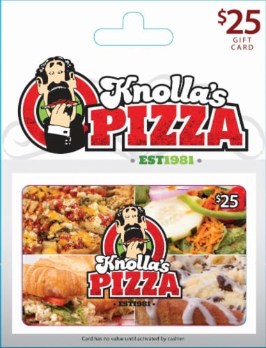 Knolla's Pizza $25 Gift Card Perspective: front