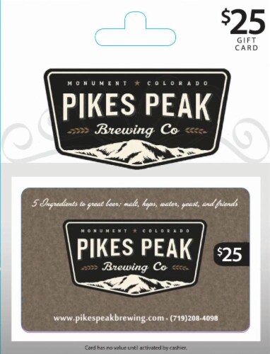 Pikes Peak Brewing Co. $25 Gift Card Perspective: front