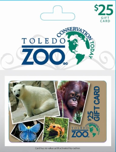 Toledo Zoo $25 Gift Card Perspective: front