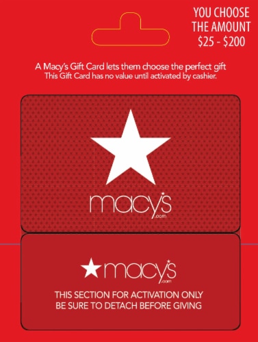 Macys $25-$200 Gift Card Perspective: front