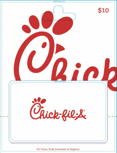 Chick-fil-A $10 Gift Card Perspective: front