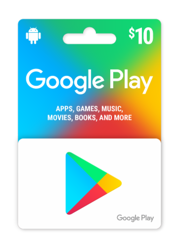 Google Play $10 Gift Card Perspective: front