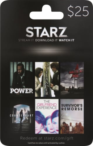 Starz Gift Card $25 Perspective: front