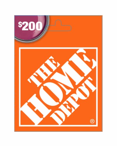 Home Depot $200 Gift Card Perspective: front
