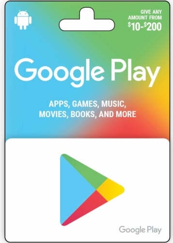 Google Play $10-$200 Gift Card Perspective: front