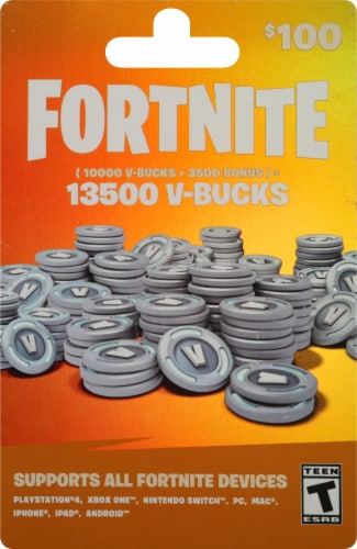 Fortnite 13500 V-Bucks ($100) Gift Card, 1 ct - Kroger