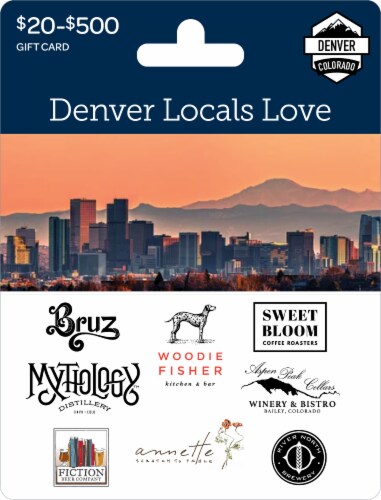 Denver Locals Love $20-$500 Gift Card Perspective: front