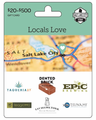 Salt Lake City Locals Love $20-$500 Gift Card Perspective: front