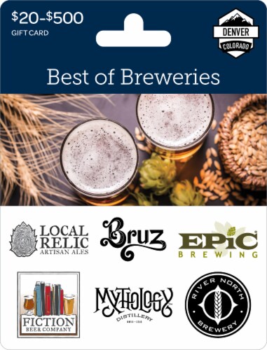 Denver Best of Breweries $20-$500 Gift Card Perspective: front