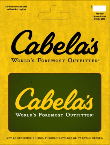 Cabela's $15-$500 Gift Card Perspective: front