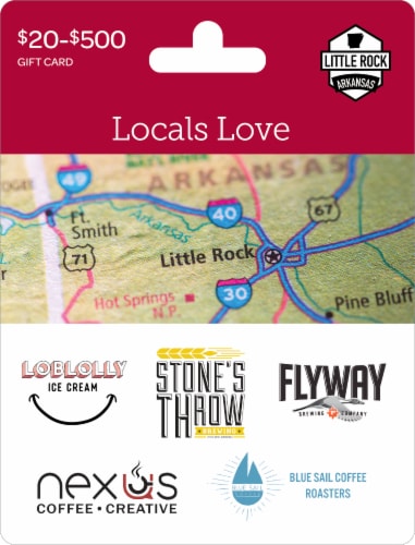 Little Rock Locals Love $20-$500 Gift Card Perspective: front