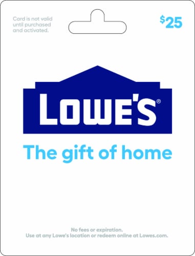 Lowe's $25 Gift Card Perspective: front