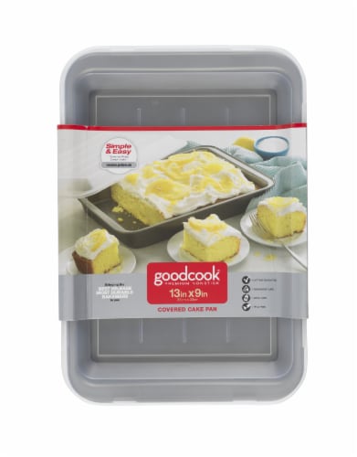 GoodCook® Covered Nonstick Cake Pan - Silver Perspective: front
