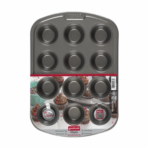GoodCook® Mini Muffin Pan - Gray Perspective: front