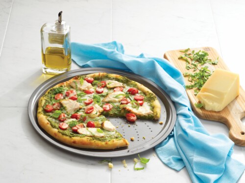 GoodCook® Premium Nonstick Crispy Pizza Pan - Silver Perspective: front
