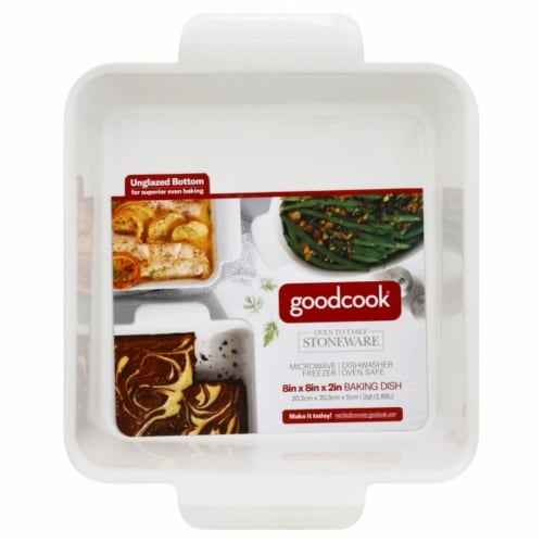 Bradshaw International 262595 2 qt. Ceramic Square Dish, Classic White Perspective: front