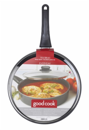 GoodCook® Everyday Deep Saute Pan Non Stick- Black Perspective: front