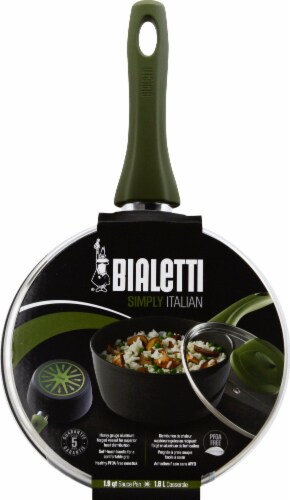 Bialetti Simply Italian Sauce Pan - Black/Green Perspective: front