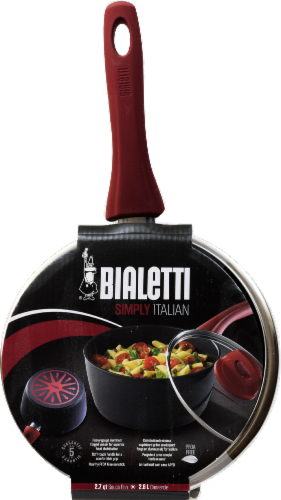 Bialetti Simply Italian Saucepan - Red Perspective: front