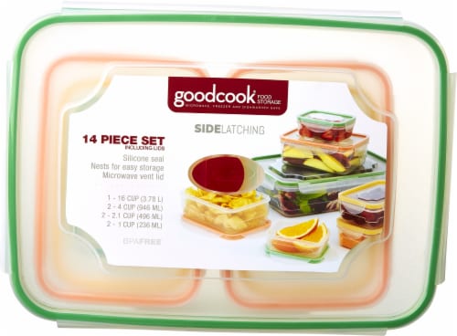 GoodCook® Side Latch Rectangle Food Storage Set Perspective: front