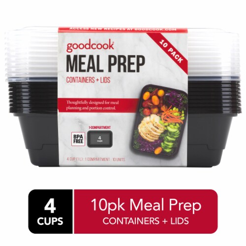 Rubbermaid Easy Find Lids Meal Prep Rectangular Food Storage Containers - 6  Pack - Clear/Red, 5.1 c - Harris Teeter