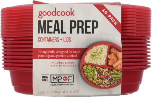 GoodCook Meal Prep Rectangle Single Compartment 30 units, Black