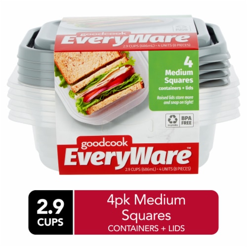 Goodcook Everyware Rectangle 4 Cups Food Storage Container - 3pk : Target