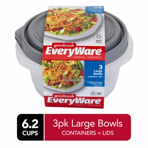 Good Cook EveryWare™ Large Bowls Containers + Lids Perspective: front