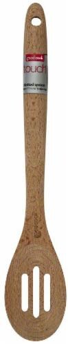 GoodCook® Touch Beech Wood Slotted Spoon - Natural Perspective: front
