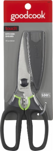 GoodCook® Touch Kitchen Shears with Herb Stripper - Black/Green Perspective: front