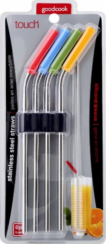 Good Cook Touch Stainless Steel Straw Set Perspective: front