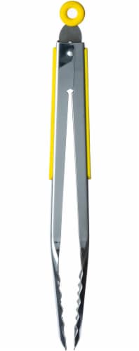 Profreshionals by GoodCook® Stainless Steel Cooking Tongs - Silver/Yellow Perspective: front