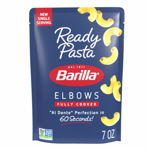 Barilla Ready Pasta Elbows Fully Cooked Non-GMO Microwave Pasta Perspective: front