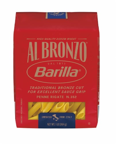 Barilla Al Bronzo Penne Rigate Pasta Perspective: front