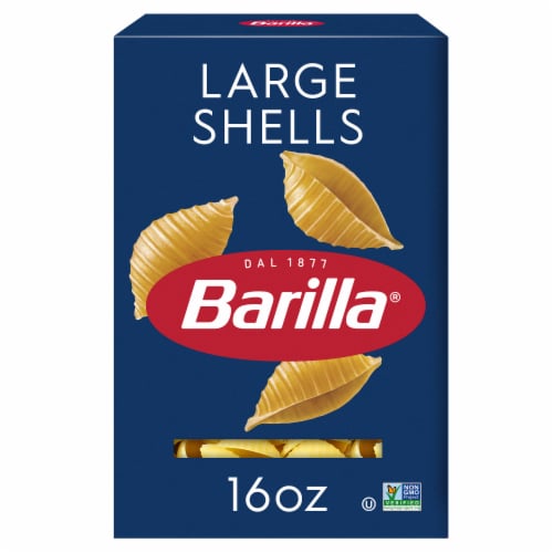 Barilla Blue Box Large Shells Non-GMO Certified & Kosher Pasta Perspective: front